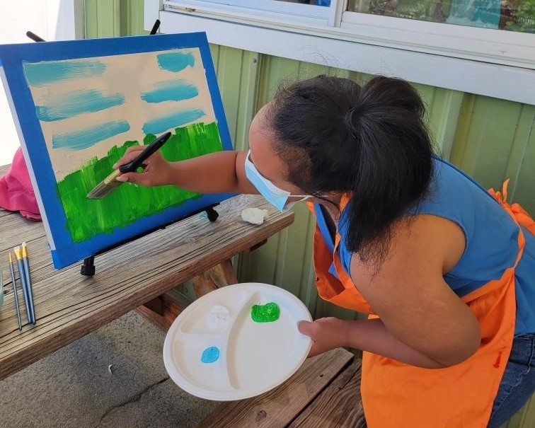 Woman painting, Day Hab Program